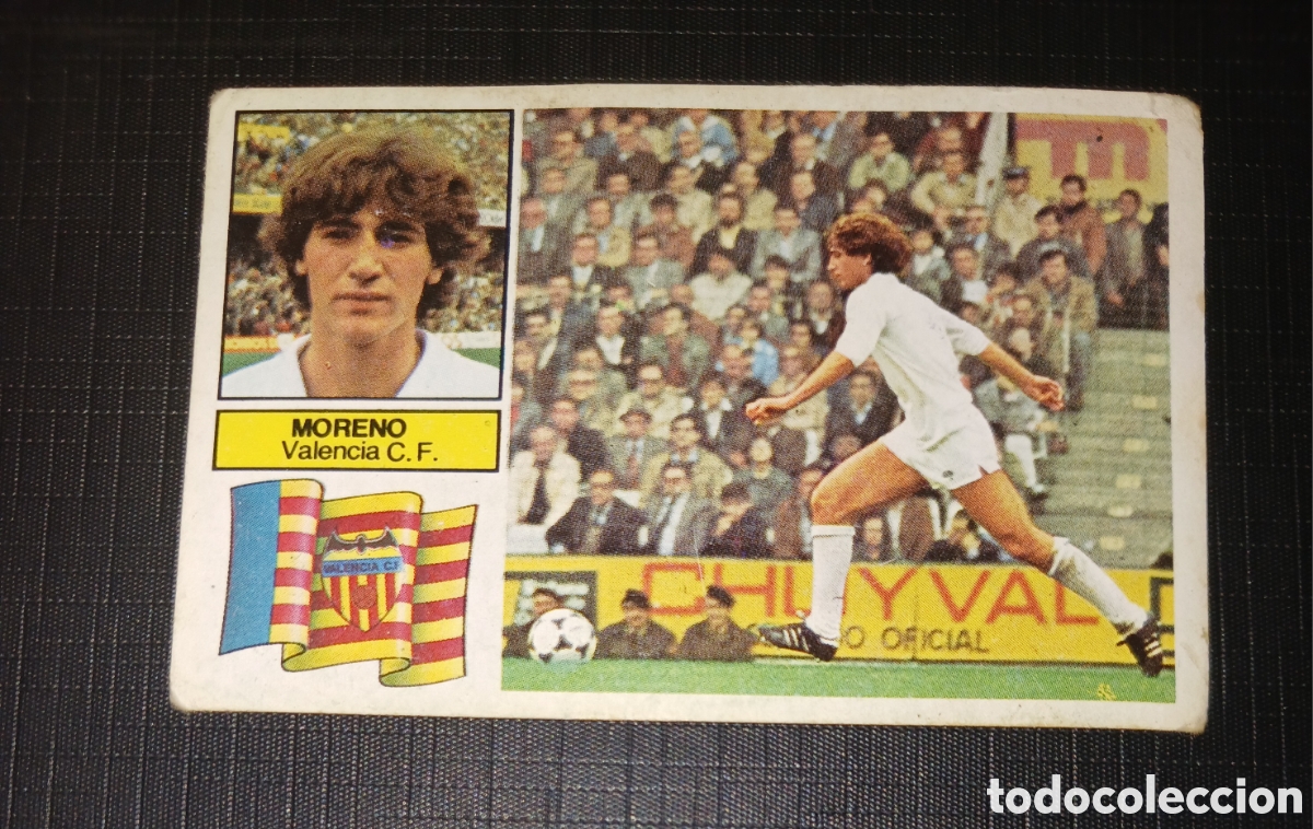 Figurine di Calcio: Cromo Moreno Valencia C. F. Baja Ed. Este Liga 1982 1983 82-83 Sin pegar, nunca pegado