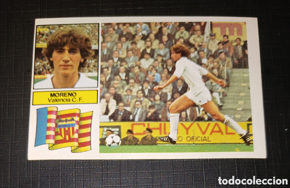 Figurine di Calcio: Cromo Moreno Valencia C. F. Baja Ed. Este Liga 1982 1983 82-83 Sin pegar, nunca pegado