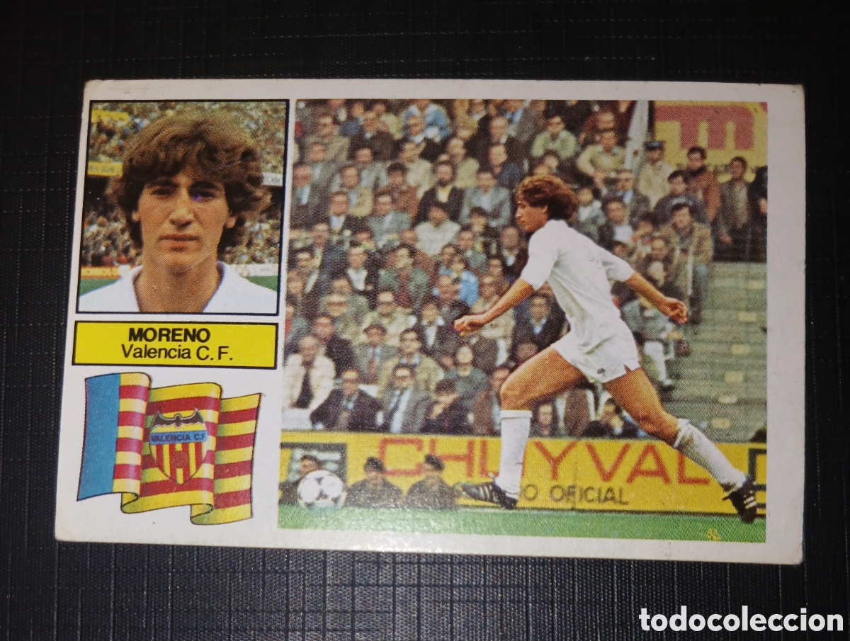 Figurine di Calcio: Cromo Moreno Valencia C. F. Baja Ed. Este Liga 1982 1983 82-83 Sin pegar, nunca pegado