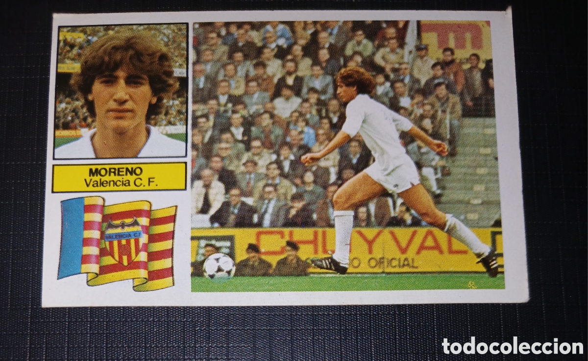 Figurine di Calcio: Cromo Moreno Valencia C. F. Baja Ed. Este Liga 1982 1983 82-83 Sin pegar, nunca pegado