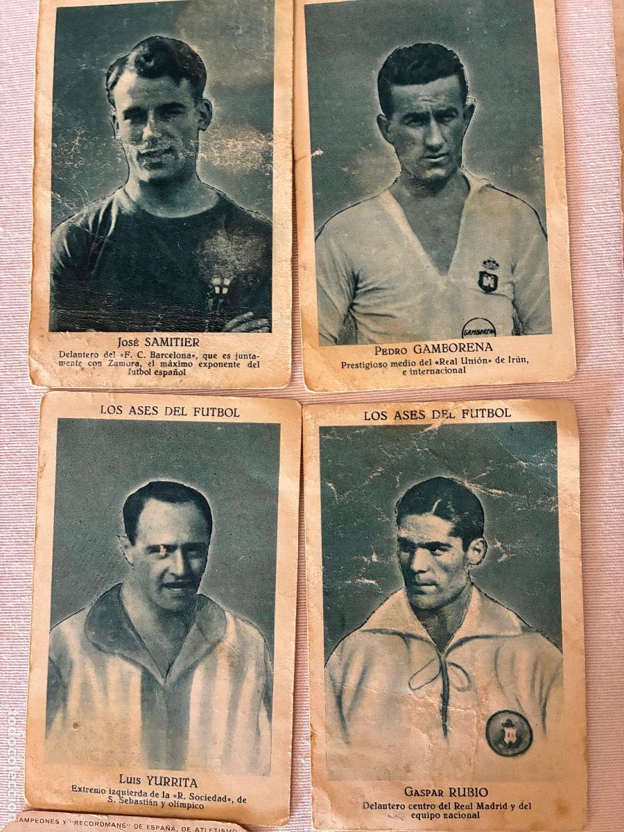 Cartes &agrave; collectionner de Football: Chocolates Zuricalday R Madrid,Barcelona,R. Sociedad,Union de Irun,Gamborena,Samiter,Yurrita,Rubio
