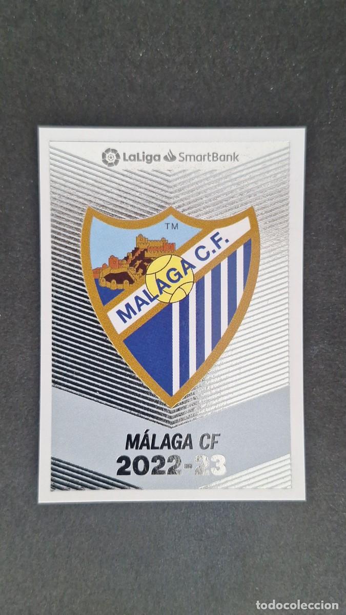 Cromos de f&uacute;tbol: L1 ESCUDO MALAGA CF 2&ordf; DIVISION SMARTBANK LIGA ESTE 2022 2023 22 23 NUNCA PEGADO SIN PEGAR