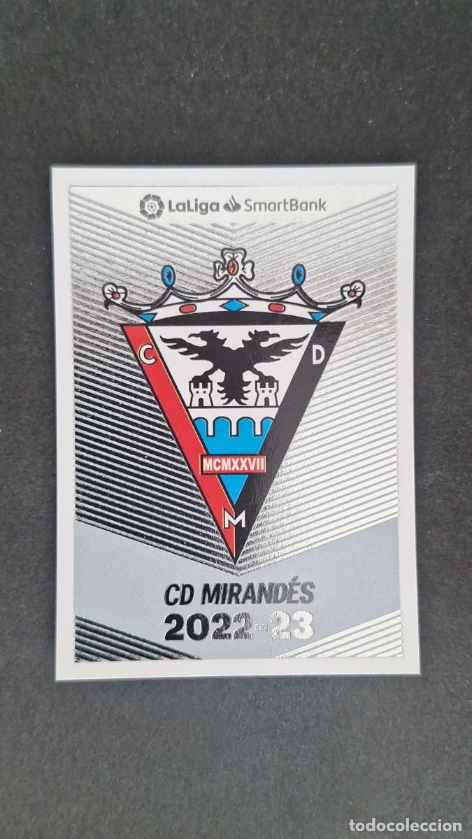 Cromos de f&uacute;tbol: L1 ESCUDO CD MIRANDES 2&ordf; DIVISION SMARTBANK LIGA ESTE 2022 2023 22 23 NUNCA PEGADO SIN PEGAR