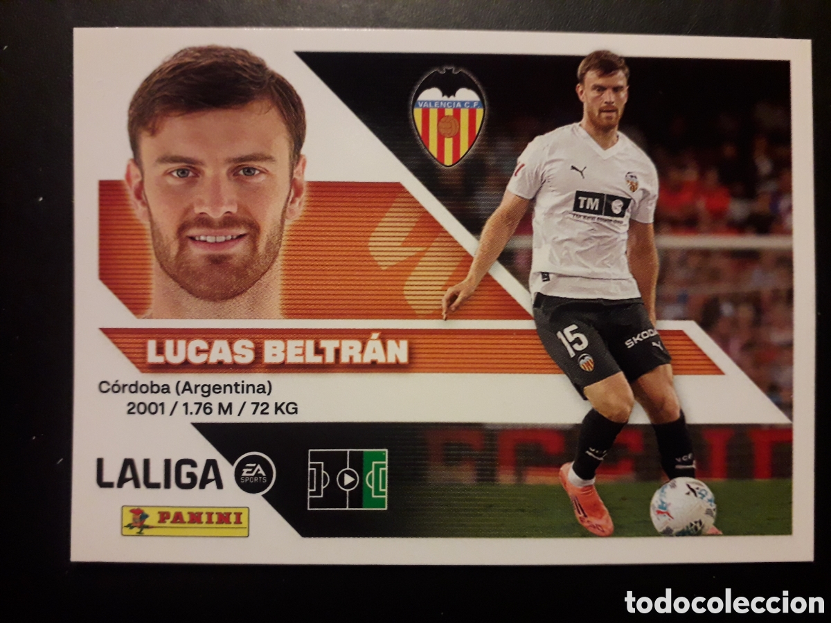 Cromos de f&uacute;tbol: LUCAS BELTR&Aacute;N VALENCIA CF N&deg; 20B ED ESTE 2026 2027 26 27 SIN PEGAR PEDIDO M&Iacute;NIMO 3&euro;