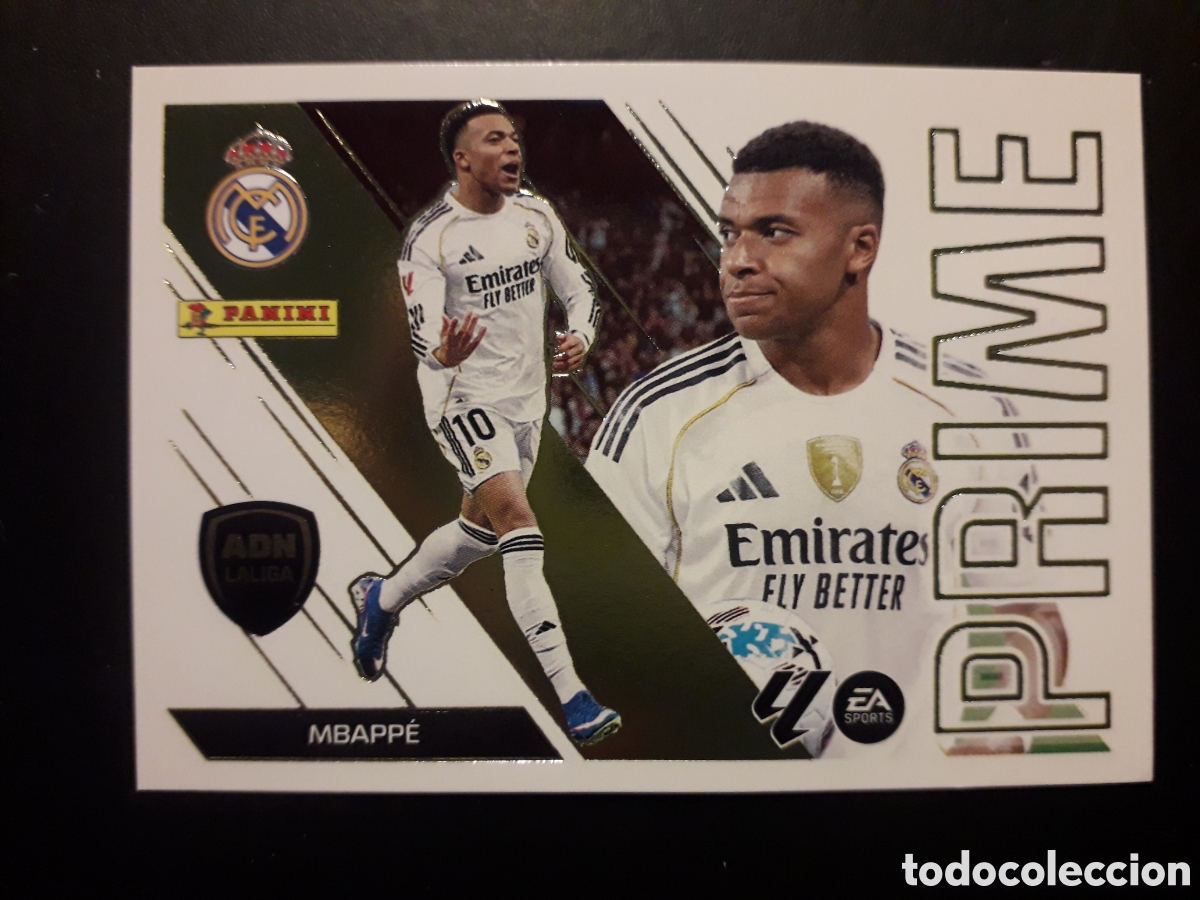 Cromos de f&uacute;tbol: MBAPP&Eacute;, REAL MADRID N&deg; 8 ED ESTE 2026 2027 26 27 ADN LALIGA PRIME, SIN PEGAR PEDIDO M&Iacute;NIMO 3&euro;.