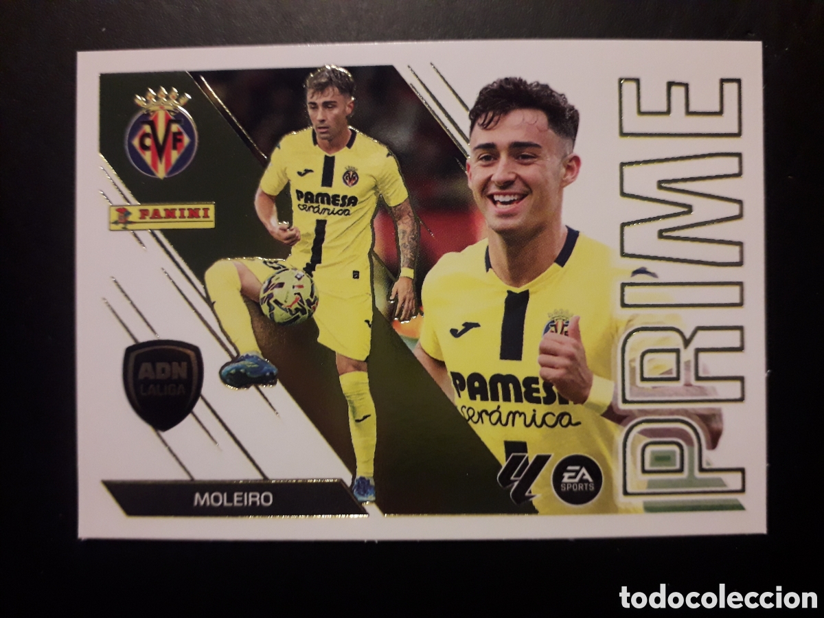 Cromos de f&uacute;tbol: MOLEIRO, VILLARREAL N&deg; 9 ED ESTE 2026 2027 26 27 ADN LALIGA PRIME, SIN PEGAR PEDIDO M&Iacute;NIMO 3&euro;