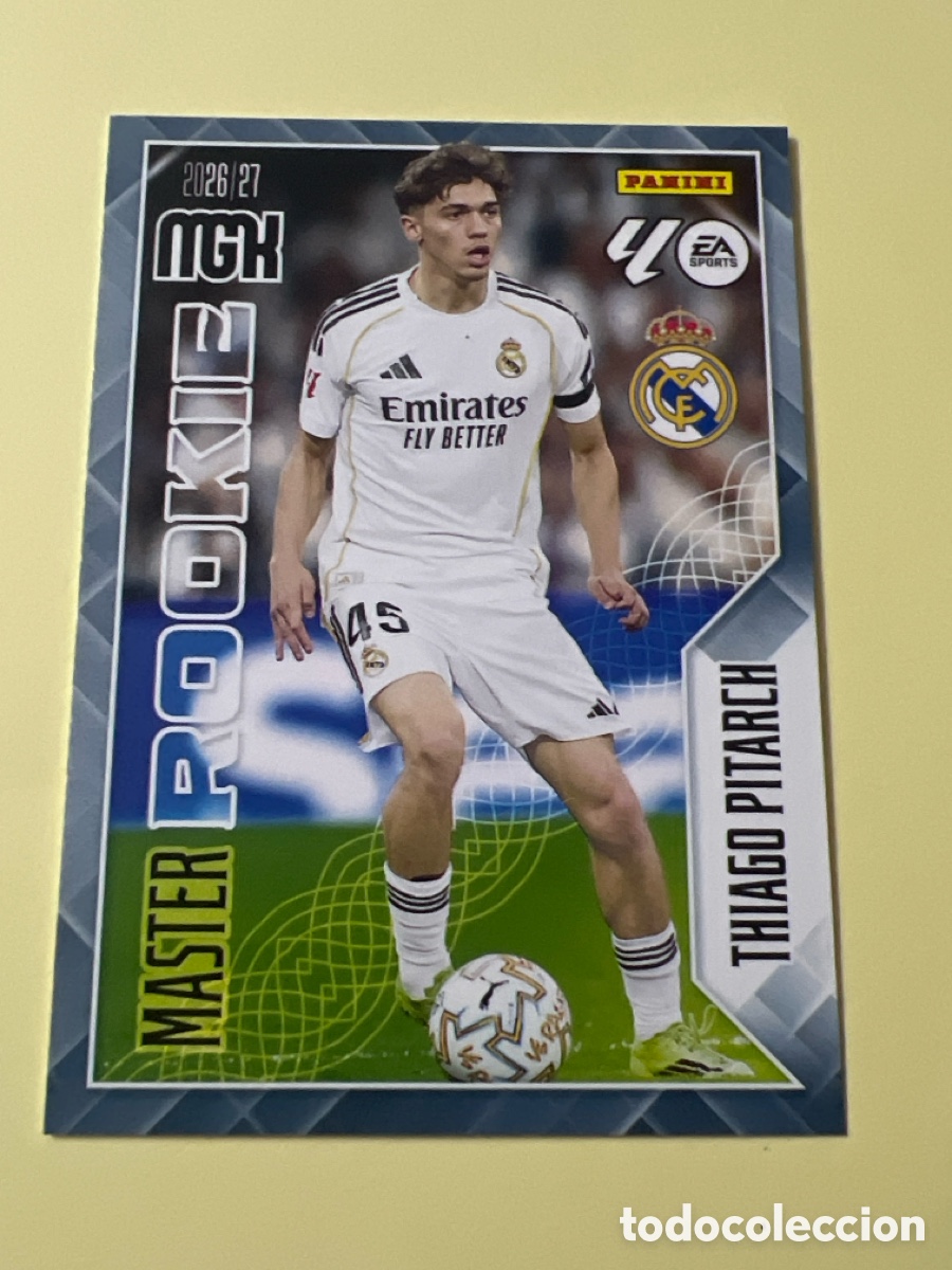 Cromos de f&uacute;tbol: C5536. 419 THIAGO PITARCH REAL MADRID MASTER ROOKIE MEGACRACKS LIGA 2026 2027 26 27