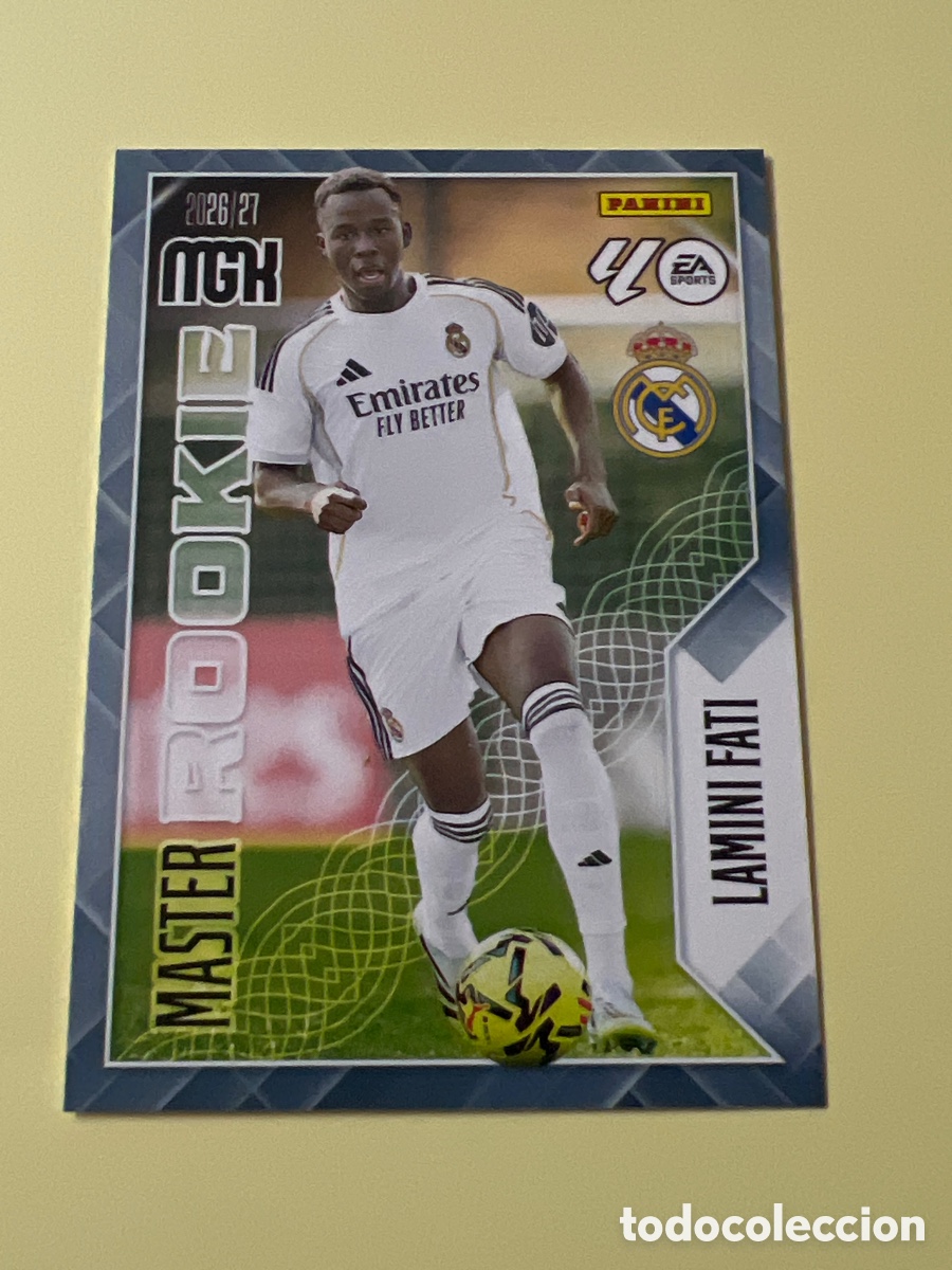 Cromos de f&uacute;tbol: C5538. 416 LAMINI FATI REAL MADRID MASTER ROOKIE MEGACRACKS LIGA 2026 2027 26 27