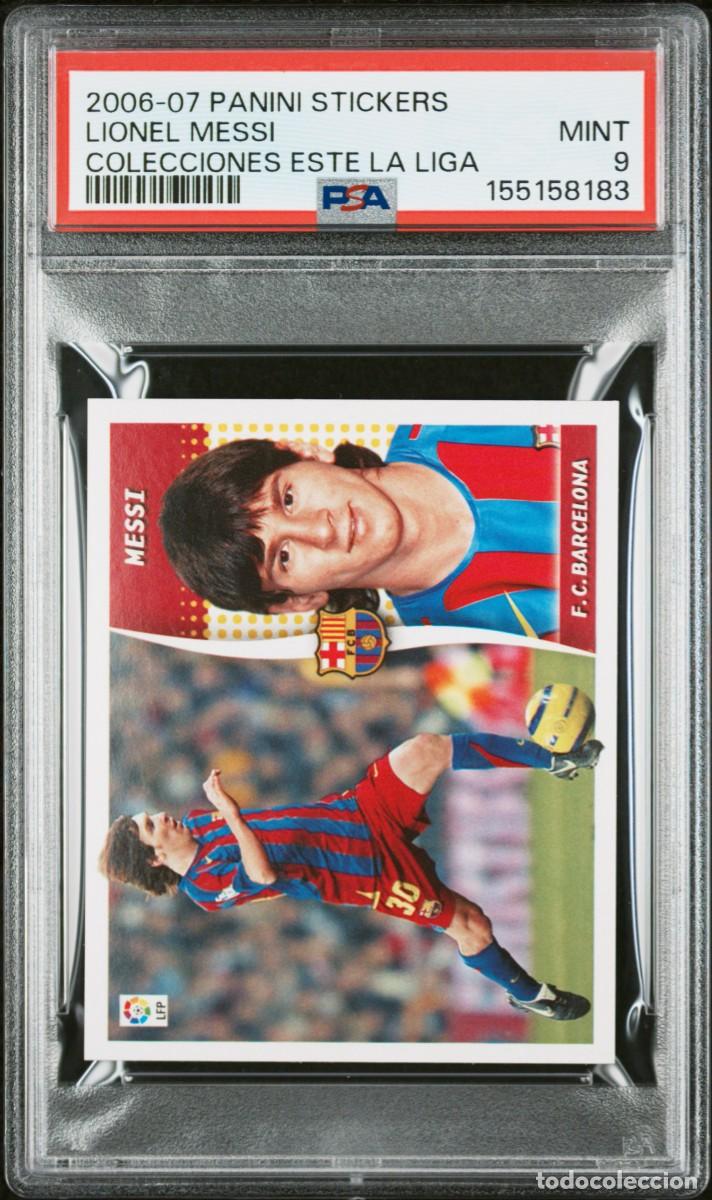 Cartes &agrave; collectionner de Football: Lionel Messi FC Barcelona Panini Stickers Colecciones ESTE 2006 2007 PSA 9