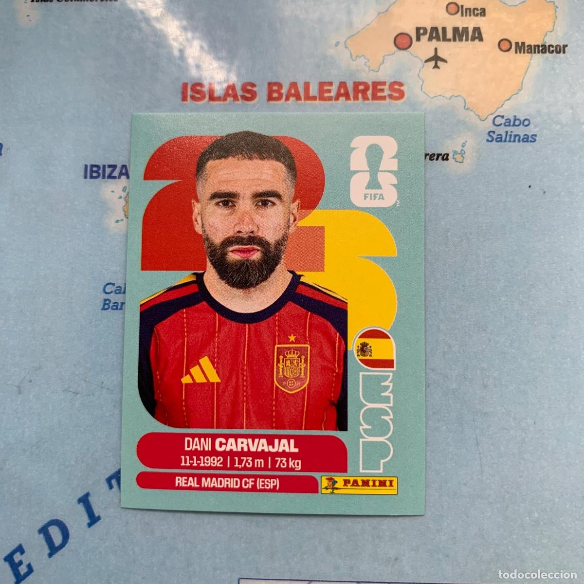 Cromos de f&uacute;tbol: Carvajal n&uacute;mero 7 de Espa&ntilde;a cromo panini Mundial Fifa World Cup 2026