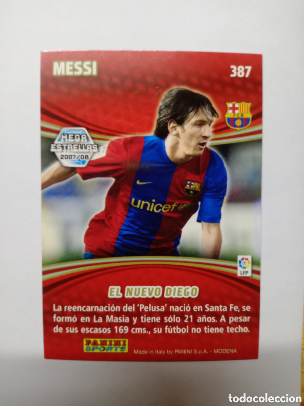 Cromos de f&uacute;tbol: 2007 2008 07 08 CARTA CROMO EN BUEN ESTADO MEGA ESTRELLAS MESSI N 387