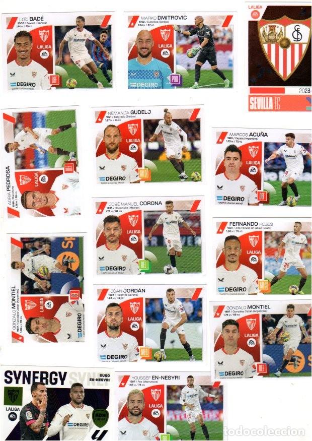 Cromos de f&uacute;tbol: LIGA 2023-24 *** SEVILLA FC *** COLECCI&Oacute;N OFICIAL CROMOS PANINI *** LOTE DE 12