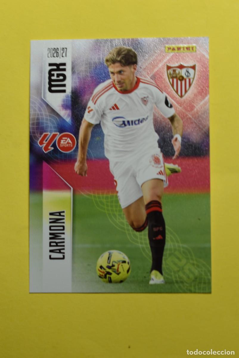 Cromos de f&uacute;tbol: Cromo La Liga. Megacracks. 2026 2027. 26 27. Carmona. Sevilla. N. &ordm; 328. Panini