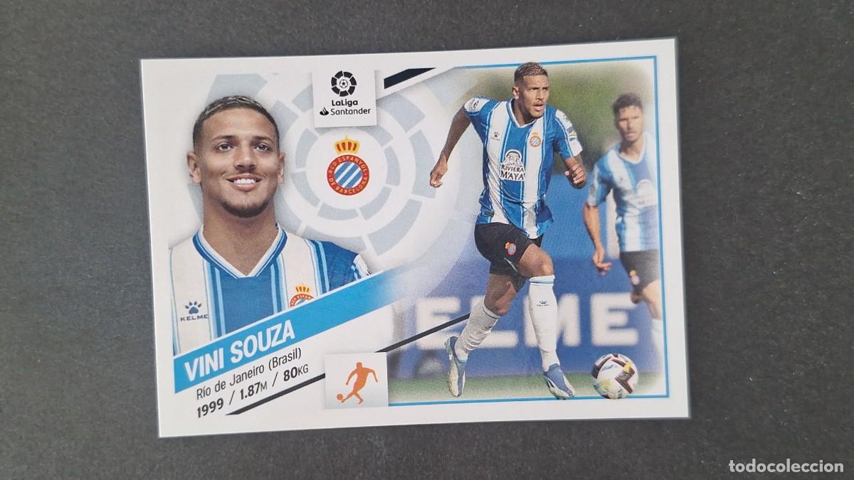 Cromos de f&uacute;tbol: L1 VINI SOUZA R. C. D. ESPA&Ntilde;OL FICHAJE 12 LIGA ESTE 2022 2023 22 23 NUNCA PEGADO SIN PEGAR