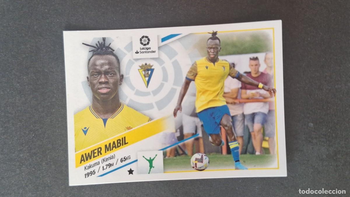 Fu&szlig;ball-Sticker: L1 AWER MABIL CADIZ C. F. FICHAJE 16 LIGA ESTE 2022 2023 22 23 NUNCA PEGADO SIN PEGAR