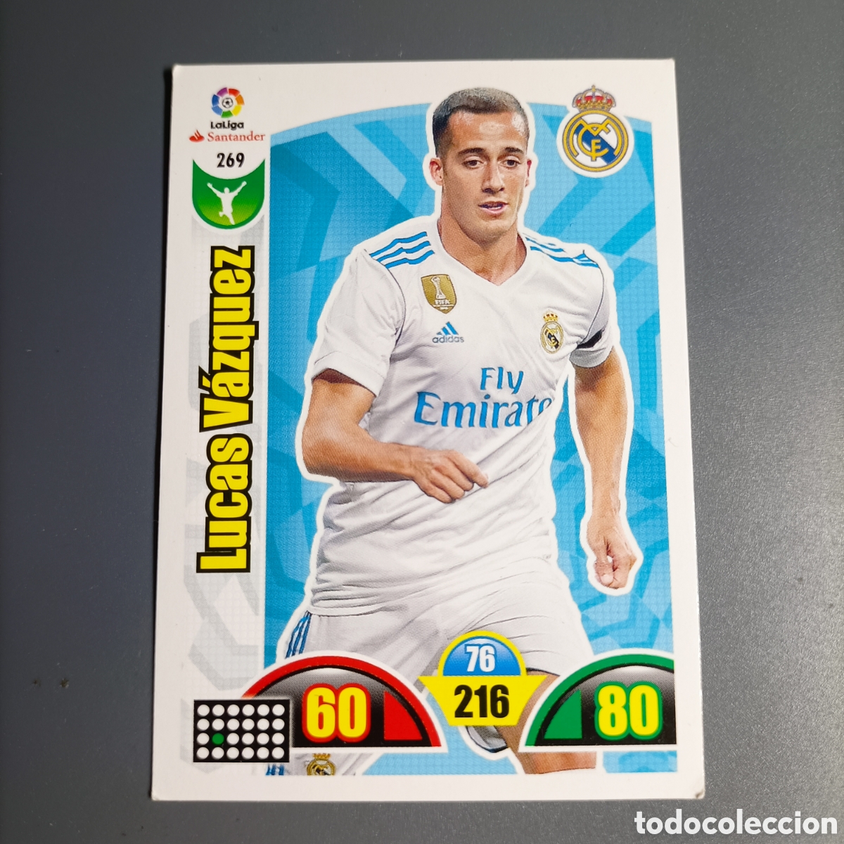 Cromos de f&uacute;tbol: ADRENALYN. LIGA 2017-2018 (REAL MADRID) №269 LUCAS V&Aacute;ZQUEZ
