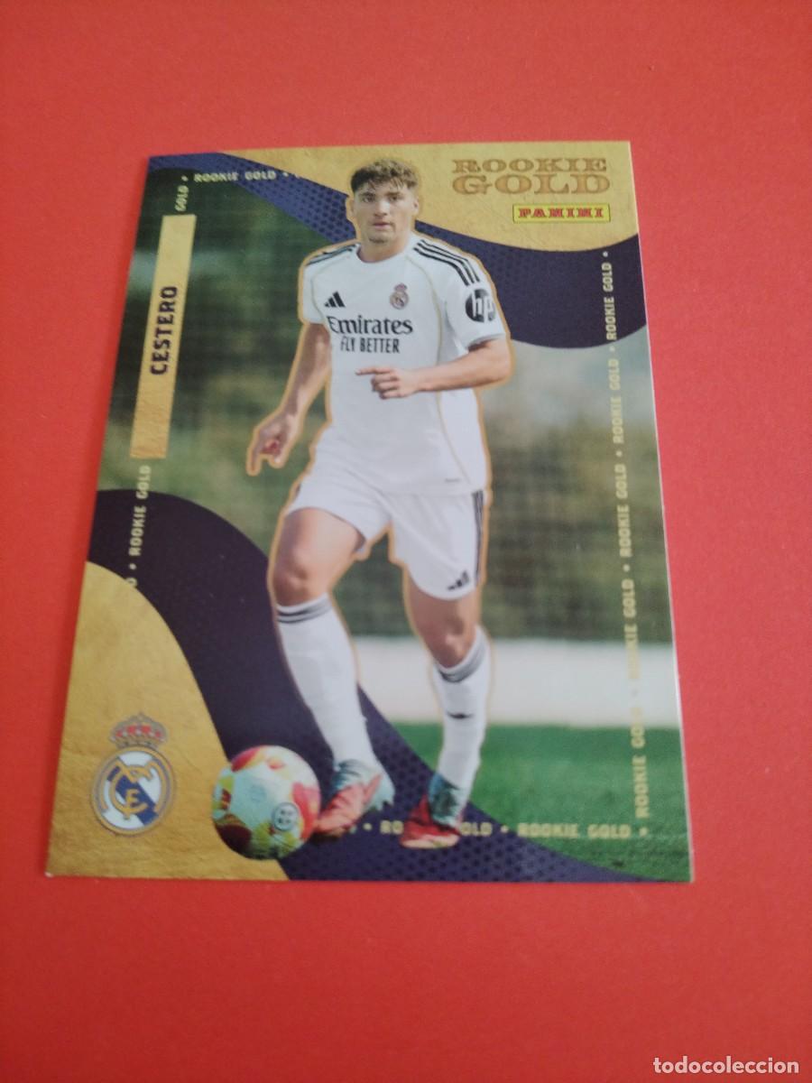 Cromos de f&uacute;tbol: PANINI CLUB REAL MADRID 2025/2026 ROOKIE GOLD CESTERO