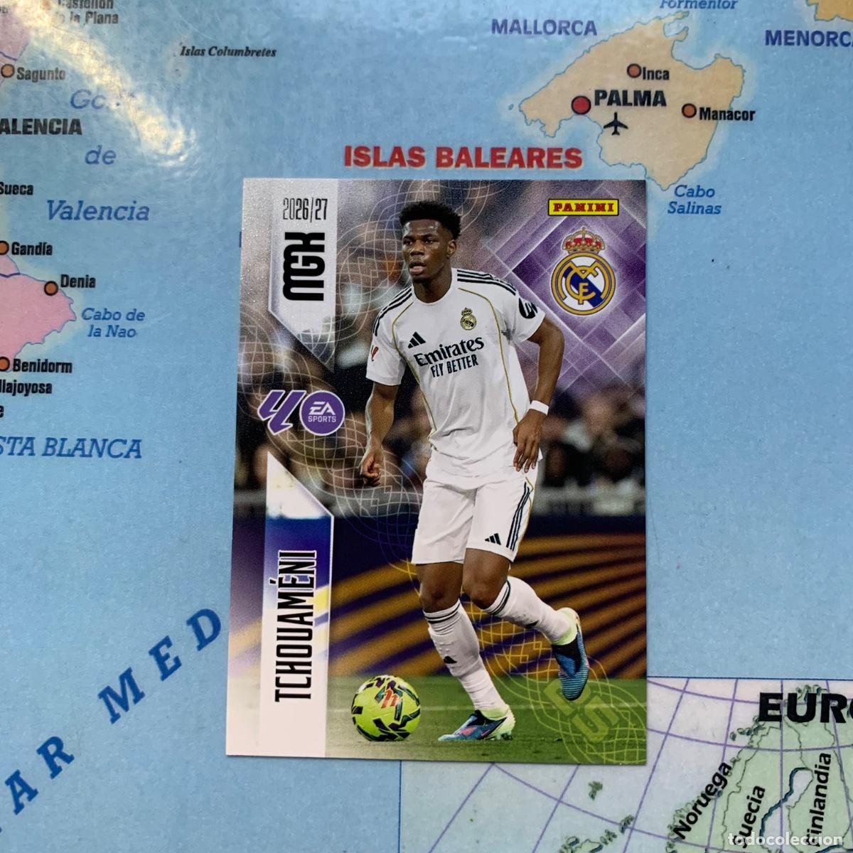 Cromos de f&uacute;tbol: Tchouamen&iacute; n&uacute;mero 225 del Real Madrid megacracks 26-27 2026-2027