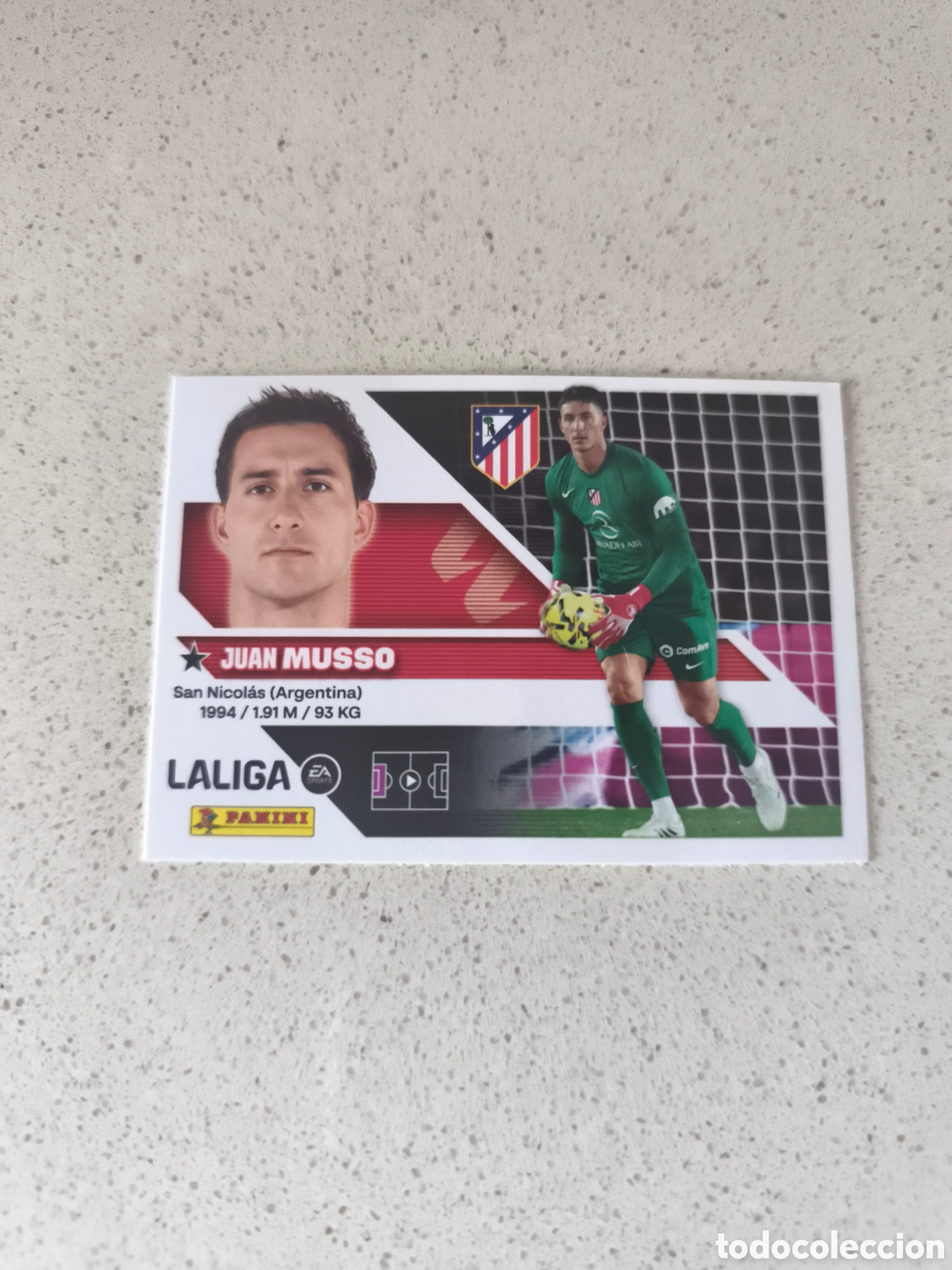 Cromos de f&uacute;tbol: CROMO NUMERO 4 MUSSO ATLETICO DE MADRID. LIGA ESTE 26/27. PANINI.
