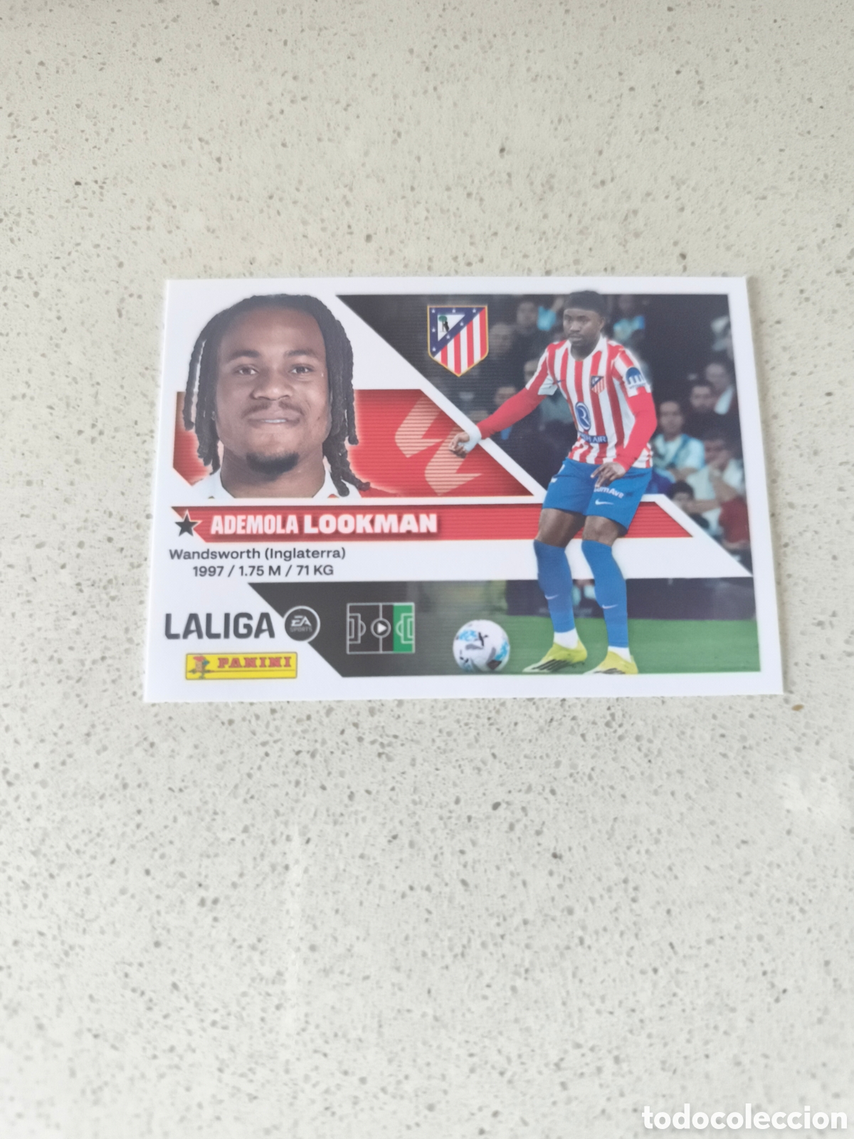 Cromos de f&uacute;tbol: CROMO NUMERO 18 LOOKMAN ATLETICO DE MADRID. LIGA ESTE 26/27. PANINI.
