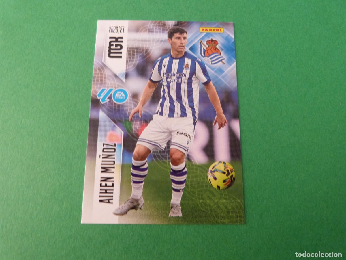 Cromos de f&uacute;tbol: TRADING CARD FUTBOL AIHEN MU&Ntilde;OZ REAL SOCIEDAD N&ordm; 314 LIGA MEGACRACKS 2026-2027/26-27 PANINI