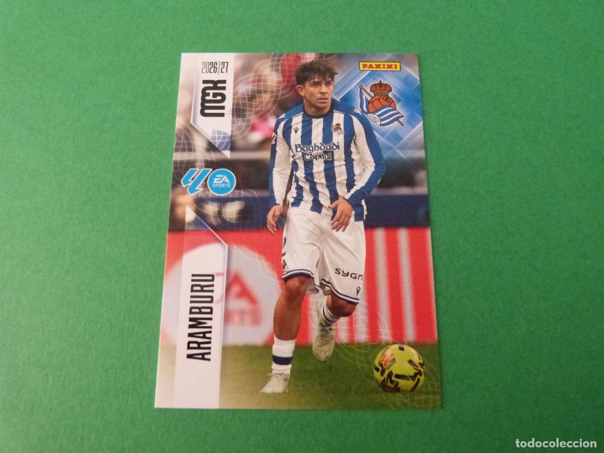 Cromos de f&uacute;tbol: TRADING CARD FUTBOL ARAMBURU REAL SOCIEDAD N&ordm; 310 LIGA MEGACRACKS 2026-2027/26-27 PANINI