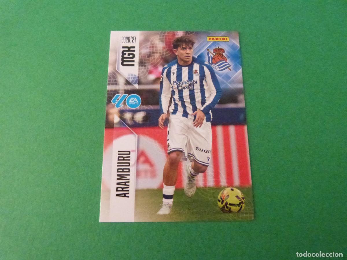 Cromos de f&uacute;tbol: TRADING CARD FUTBOL ARAMBURU REAL SOCIEDAD N&ordm; 310 LIGA MEGACRACKS 2026-2027/26-27 PANINI