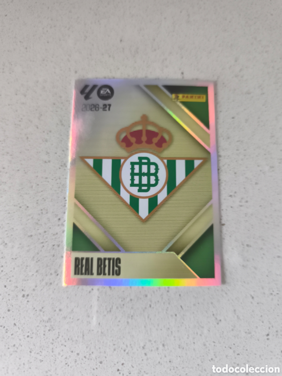 Cartes &agrave; collectionner de Football: CROMO NUMERO 1 ESCUDO REAL BETIS. LIGA ESTE 26/27. PANINI.