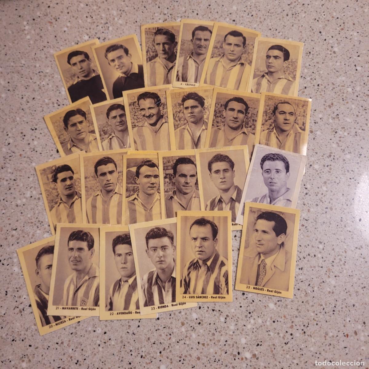 Cromos de f&uacute;tbol: REAL GIJON EQUIPO COMPLETO RUIZ ROMERO 1952. LEER COMENTARIOS