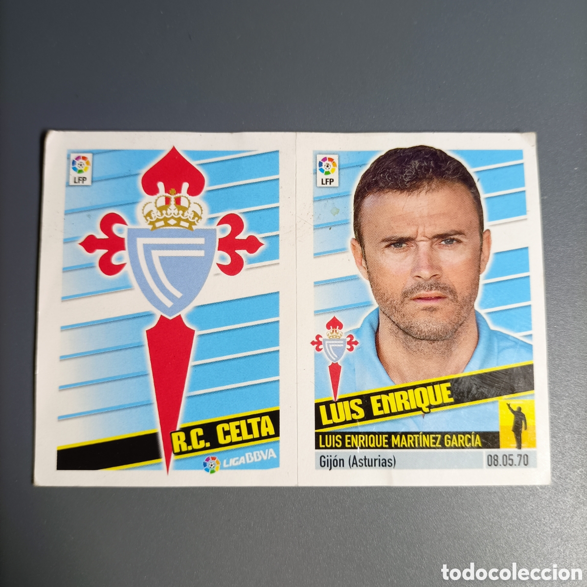 Cromos de f&uacute;tbol: STICKER PANINI ESTE. LIGA 2013-2014 (CELTA) №6 LUIS ENRIQUE Y ESCUDO