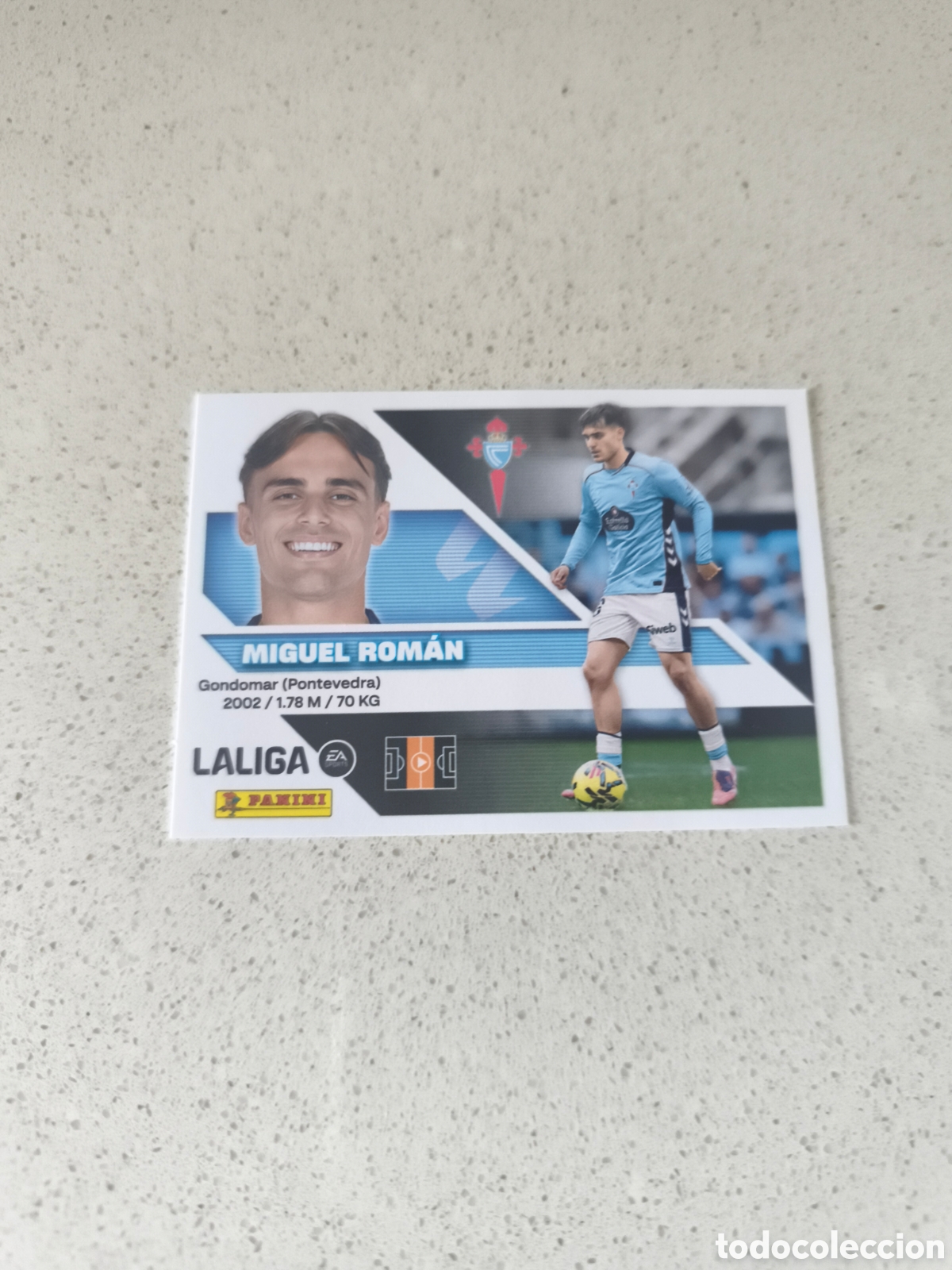 Cromos de f&uacute;tbol: CROMO NUMERO 12 MIGUEL ROMAN CELTA DE VIGO. LIGA ESTE 26/27. PANINI.