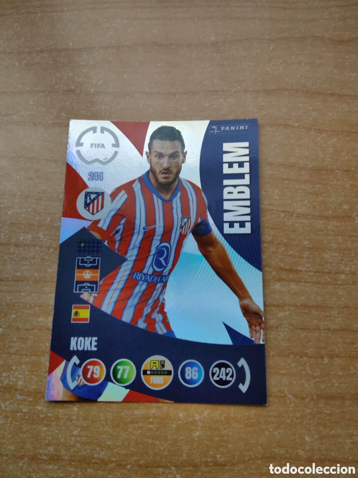 Cromos de f&uacute;tbol: 244 KOKE ATLETICO MADRID EMBLEM MUNDIAL DE CLUBES ADRENALYN 2025