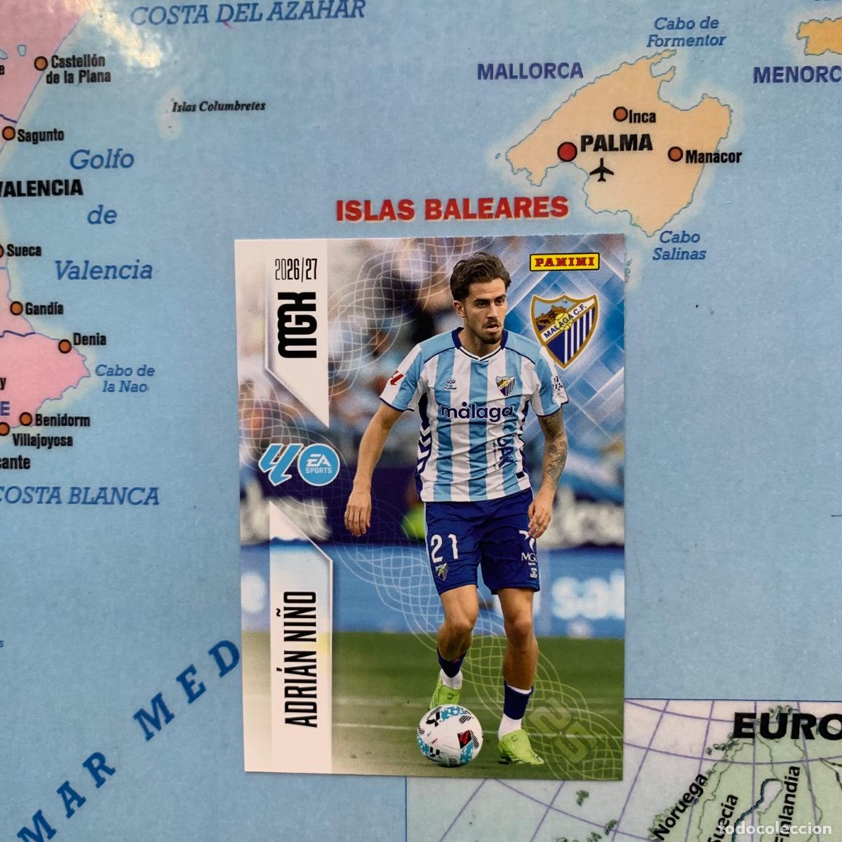 Cromos de f&uacute;tbol: Adrian Ni&ntilde;o n&uacute;mero 250 del Malaga megacracks 26-27 2026-2027