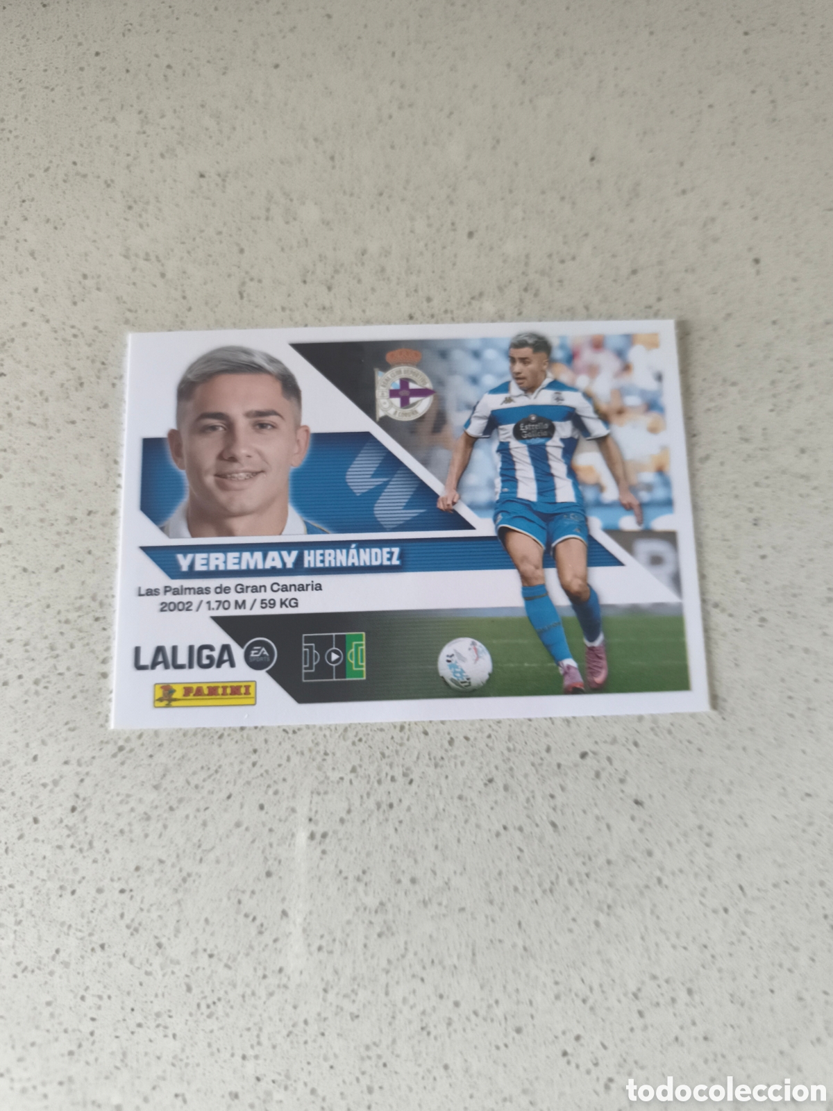 Cromos de f&uacute;tbol: CROMO NUMERO 18 YEREMAY DEPORTIVO DE LA CORU&Ntilde;A. LIGA ESTE 26/27. PANINI.