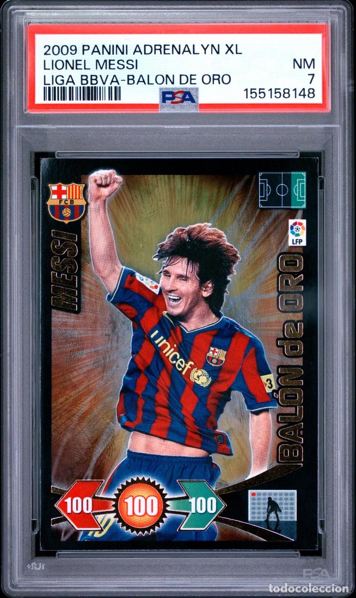Cromos de f&uacute;tbol: Messi Panini Adrenalyn XL Primer Balon de Oro Liga BBVA 2009 10 PSA 7