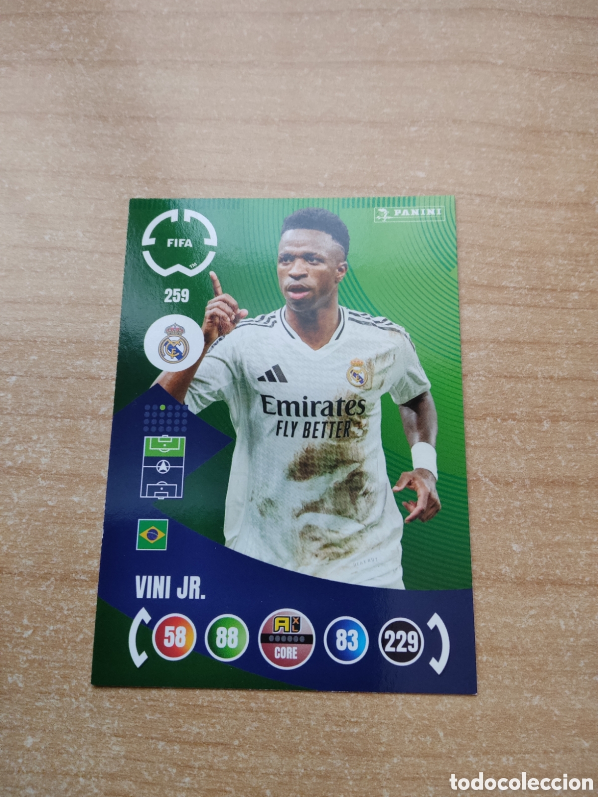 Cromos de f&uacute;tbol: 259 VINICIUS JUNIOR REAL MADRID MUNDIAL DE CLUBES ADRENALYN 2025