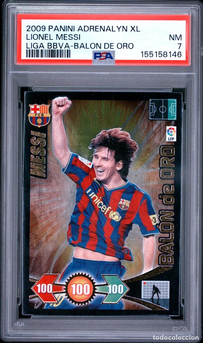 Cromos de f&uacute;tbol: Messi Panini Adrenalyn XL Primer Balon de Oro Liga BBVA 2009 10 PSA 7