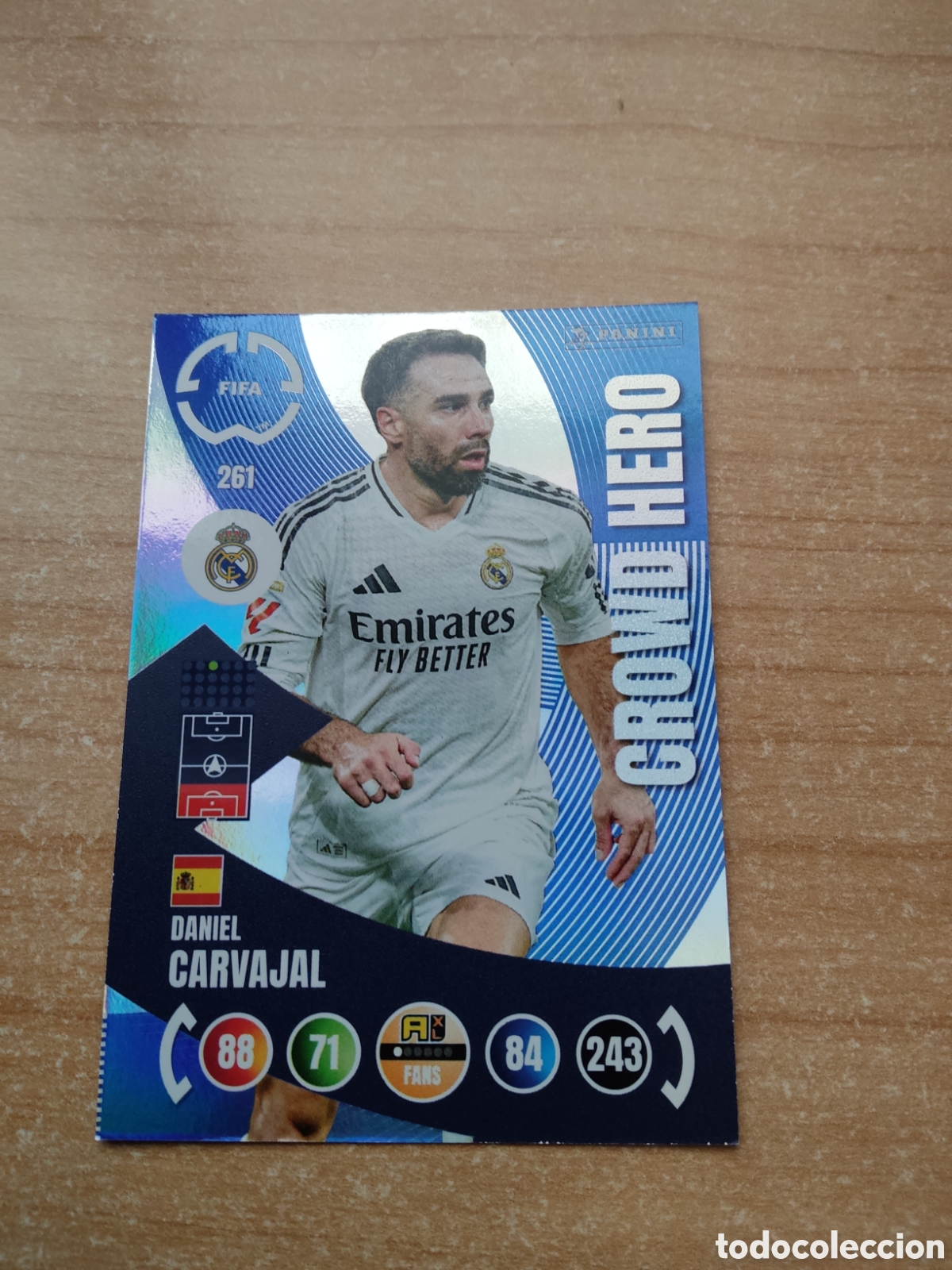 Cartes &agrave; collectionner de Football: 261 DANIEL CARVAJAL REAL MADRID CROWD HERO MUNDIAL DE CLUBES ADRENALYN 2025