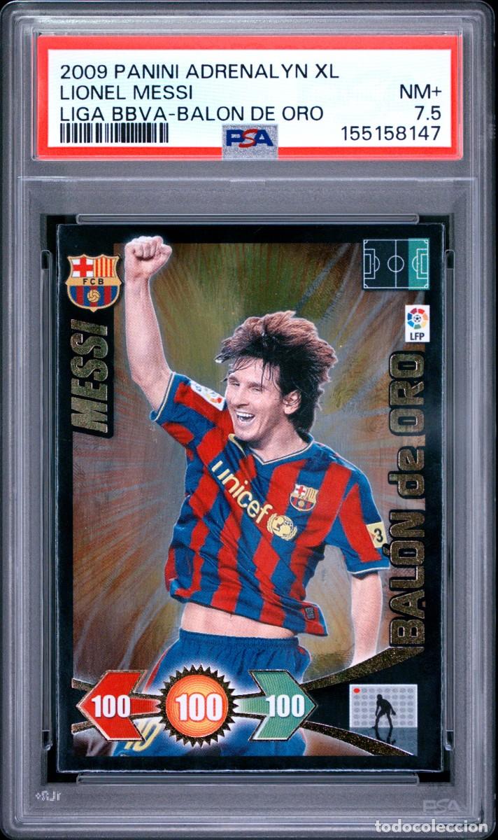 Cromos de f&uacute;tbol: Messi Panini Adrenalyn XL Primer Balon de Oro Liga BBVA 2009 10 PSA 7.5