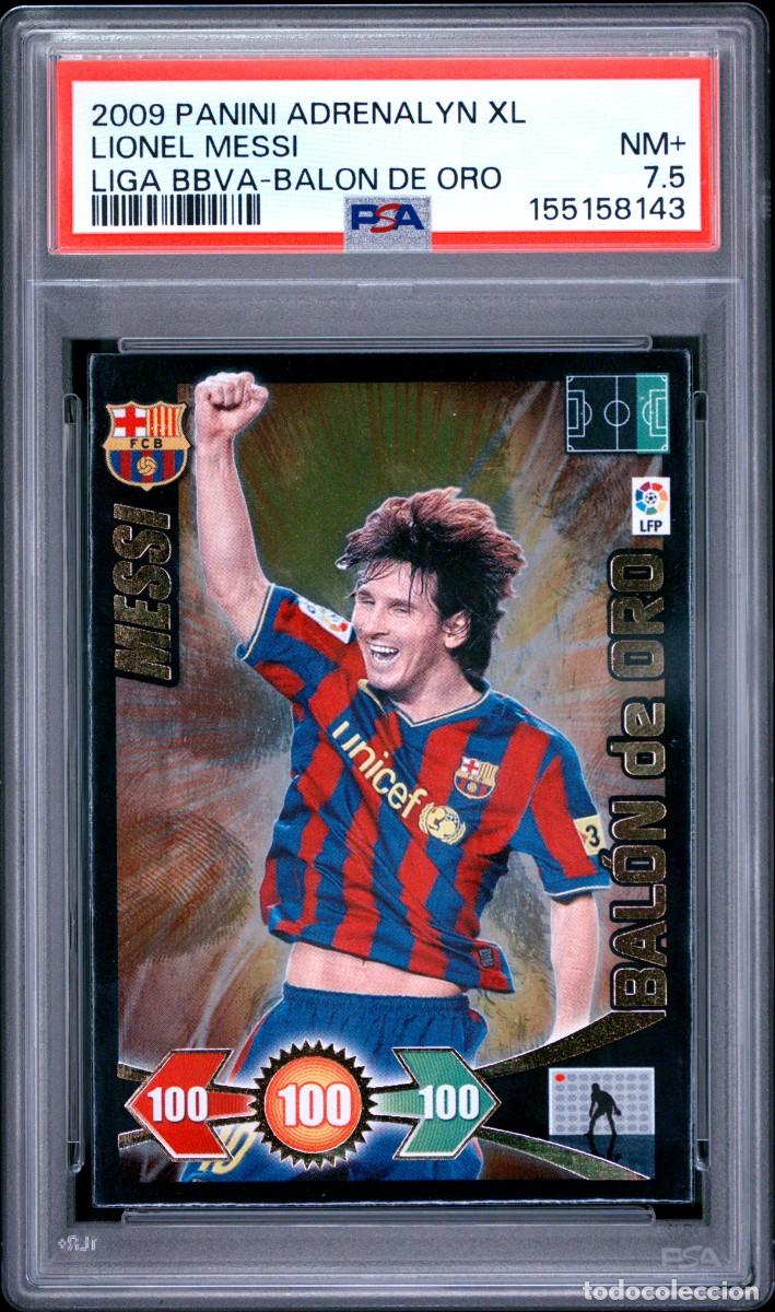 Cromos de f&uacute;tbol: Messi Panini Adrenalyn XL Primer Balon de Oro Liga BBVA 2009 10 PSA 7.5