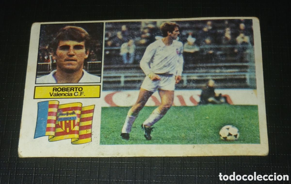Cromos de f&uacute;tbol: Cromo Roberto Valencia C. F. Baja Ed. Este Liga 1982 1983 82-83 Sin pegar, nunca pegado