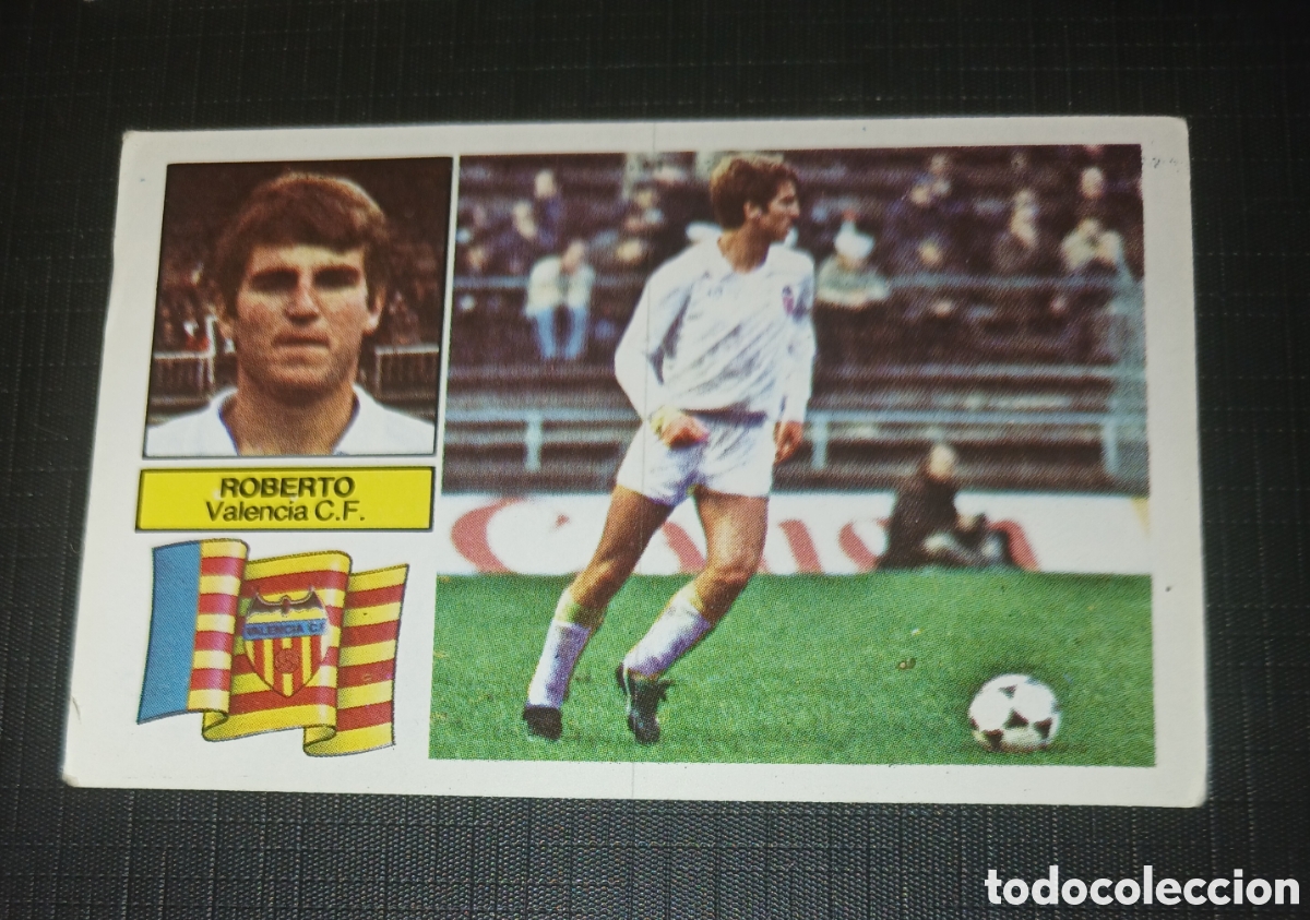 Fu&szlig;ball-Sticker: Cromo Roberto Valencia C. F. Baja Ed. Este Liga 1982 1983 82-83 Sin pegar, nunca pegado