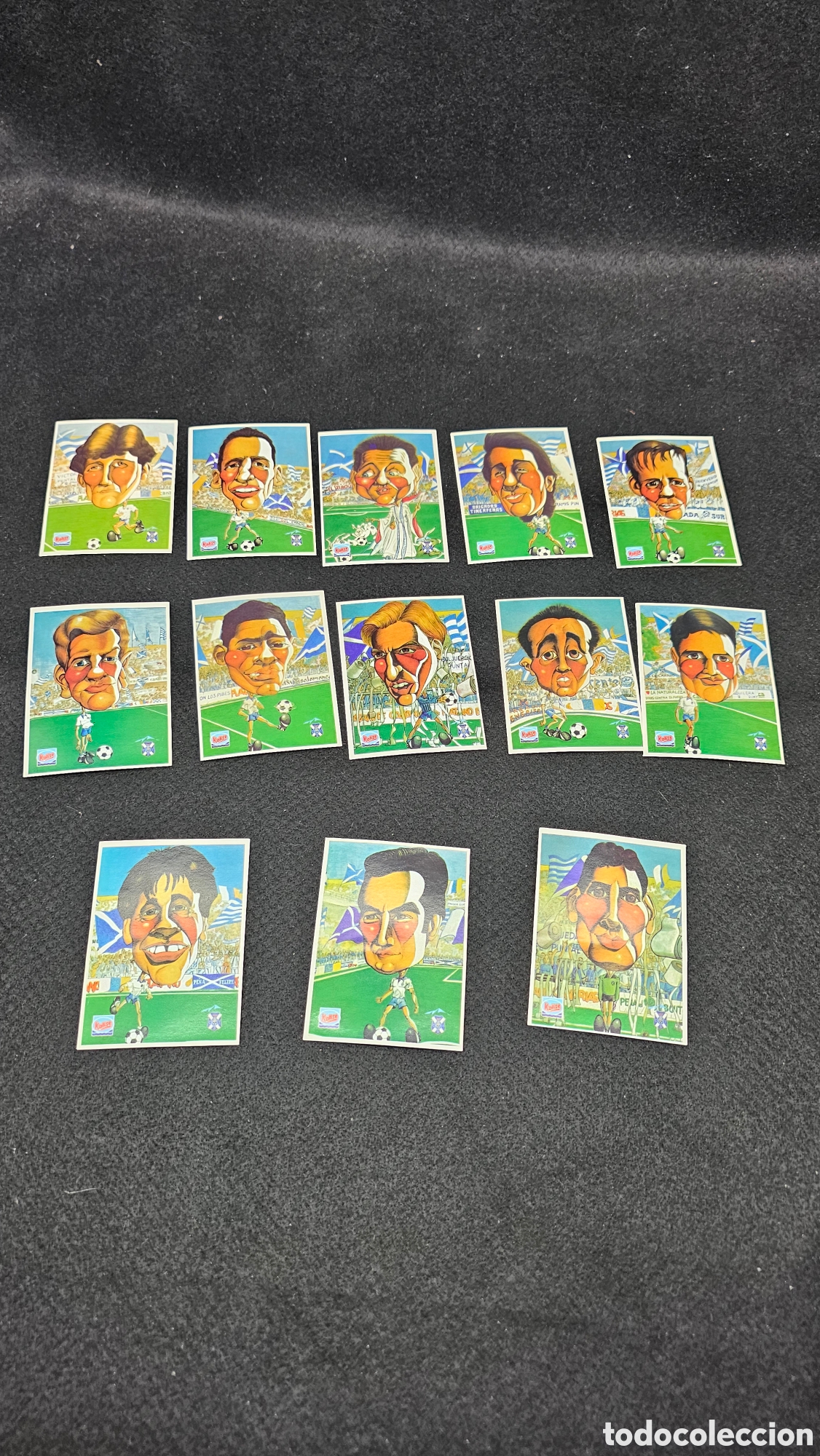 Fu&szlig;ball-Sticker: Antiguos cromos del club deportivo Tenerife caricaturas obsequio de Kalise