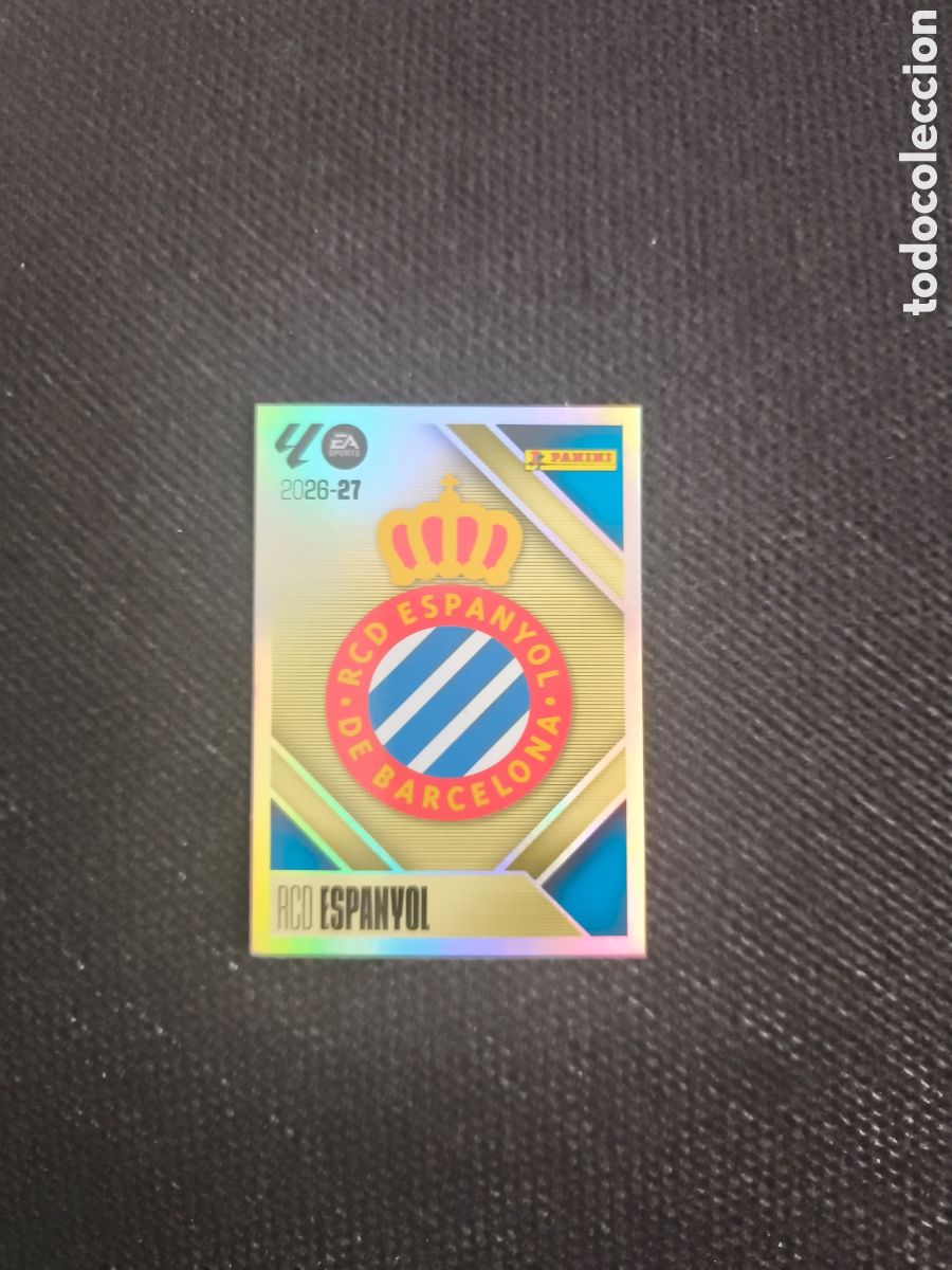 Cromos de f&uacute;tbol: CROMO N&Uacute;MERO 1 ESCUDO ESPANYOL. LIGA ESTE 26/27. PANINI.
