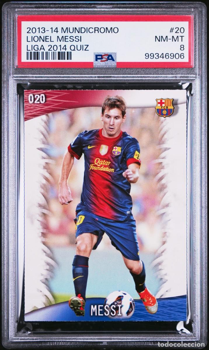 Cromos de f&uacute;tbol: Messi #20 FC Barcelona Mundicromo Las Fichas Quiz de la Liga 2013 14 Psa 8