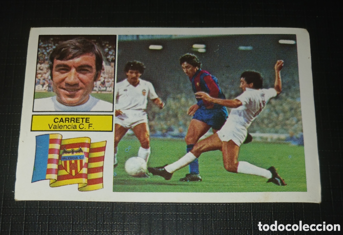 Figurine di Calcio: Cromo Carrete Valencia C. F. Baja Ed. Este Liga 1982 1983 82-83 Sin pegar, nunca pegado