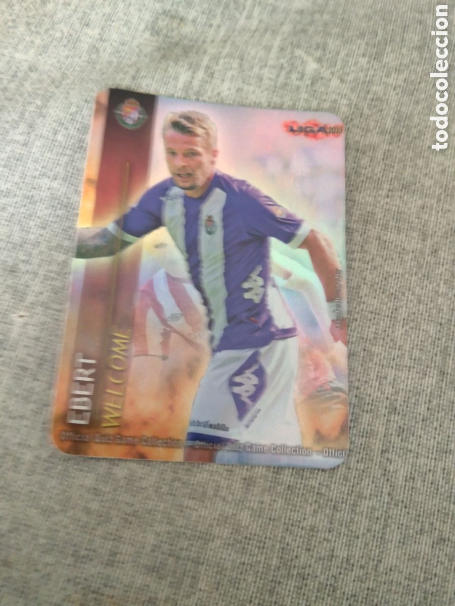 Cromos de f&uacute;tbol: MUNDICROMO QUIZ GAME LIGA 2013 - METALCARD WELCOME EBERT- R. VALLADOLID ( FONDO LETRAS)