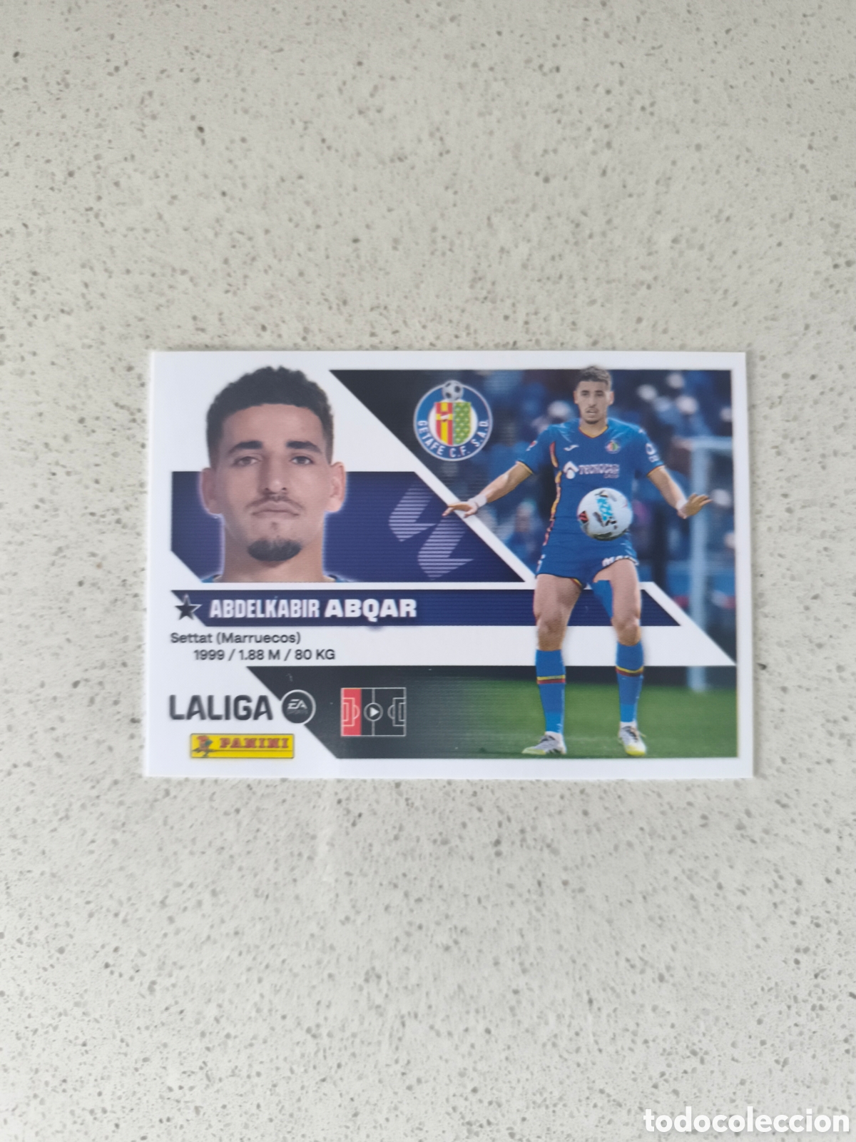 Cromos de f&uacute;tbol: CROMO N&Uacute;MERO 8 ABQAR GETAFE. LIGA ESTE 26/27. PANINI.