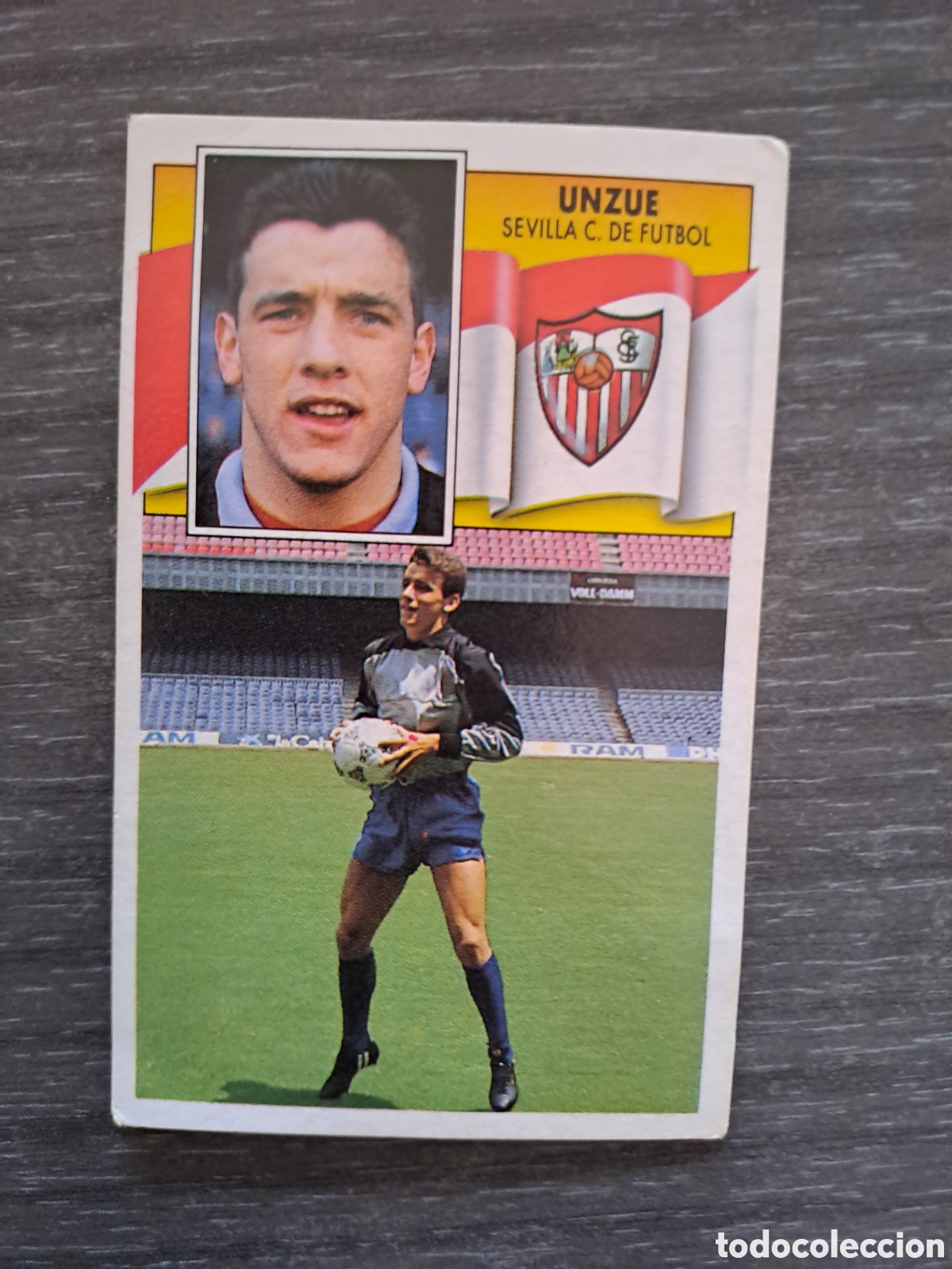 Cromos de f&uacute;tbol: UNZU&Eacute; &mdash; SEVILLA FC &mdash; COLOCA N&ordm; 281 &mdash; LIGA 90-91 &mdash; EDICIONES ESTE