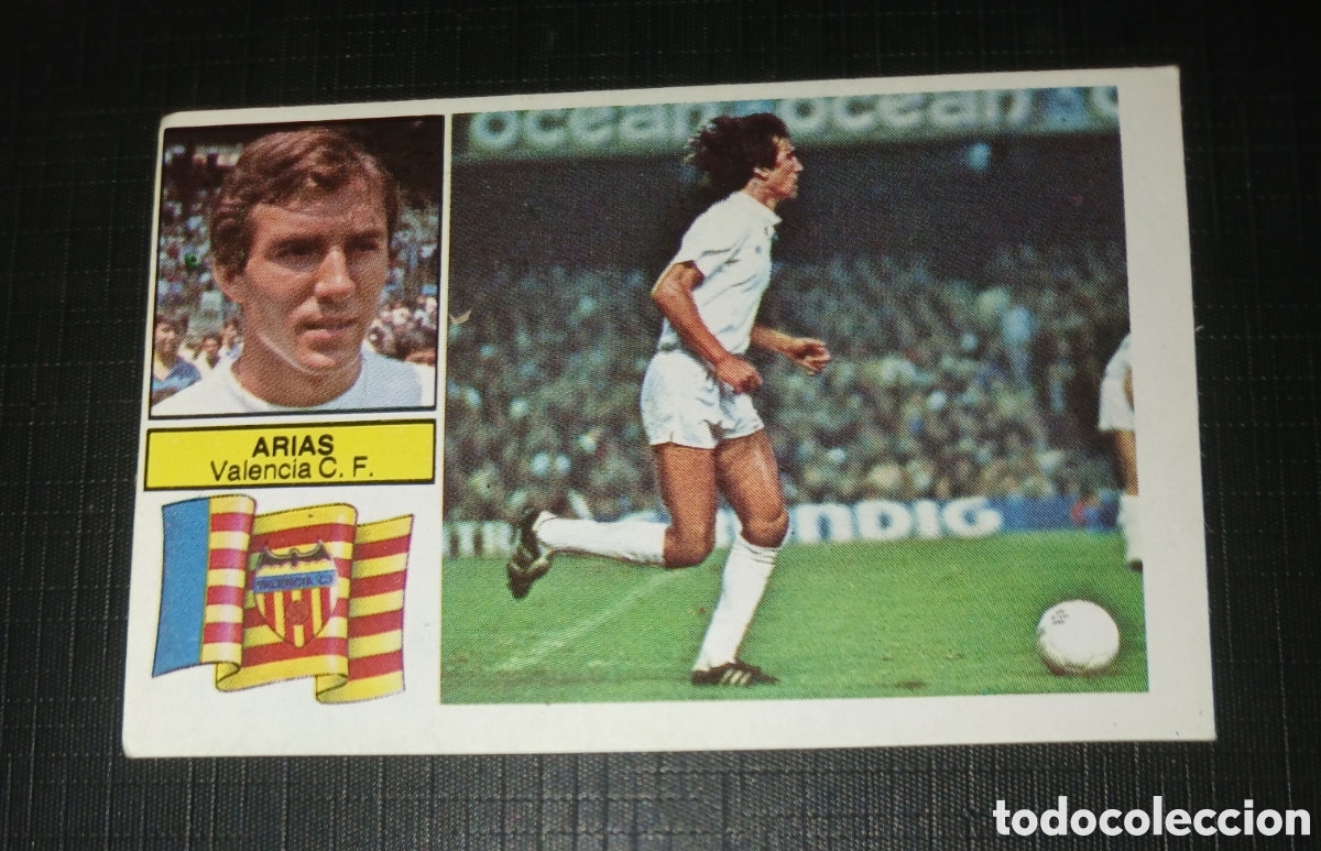 Cromos de f&uacute;tbol: Cromo Arias Valencia C. F. Baja Ed. Este Liga 1982 1983 82-83 Sin pegar, nunca pegado